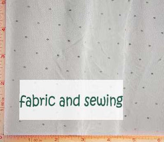 Buy dot-white-white Dot Print Small Hole Net Netting Fabric 4 Way Stretch Nylon 58-60"