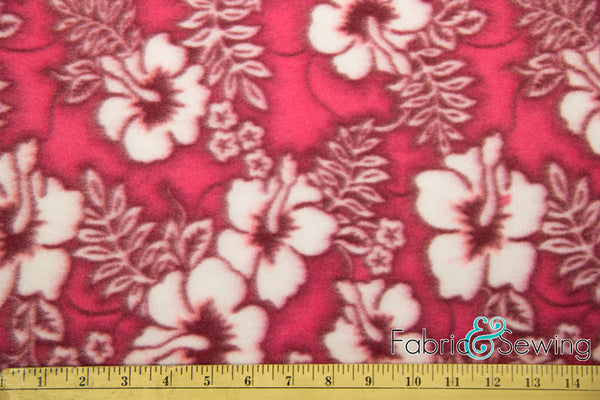 Petal Hibiscus Anti-Pill Polar Fleece Fabric Polyester 13 Oz 58-60