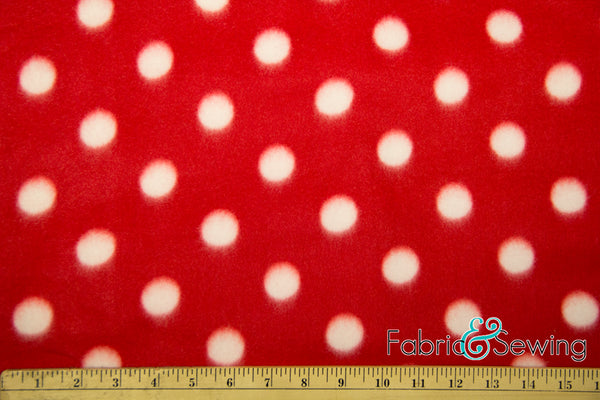 Jumbo Dot Design Anti-Pill Polar Fleece Fabric Polyester 13 Oz 58-60