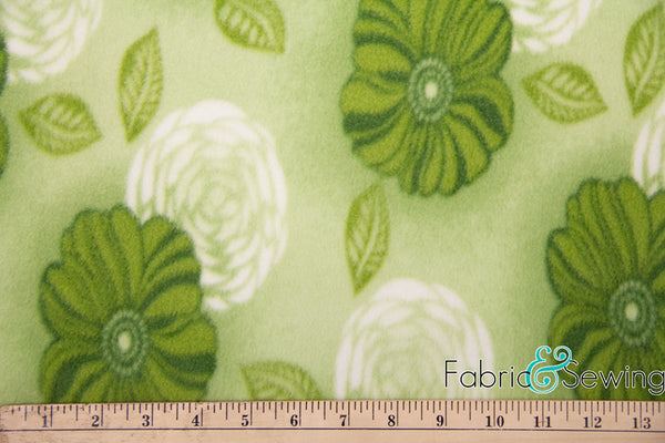 Leaves & Lily Pads Anti-Pill Polar Fleece Fabric Polyester 13 Oz 58-60