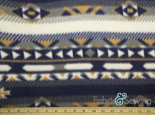 Indian Ikat Anti-Pill Polar Fleece Fabric Polyester 13 Oz 58-60