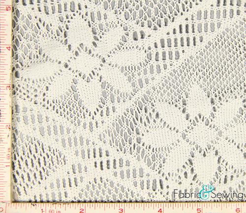 Geometric Flower Crochet Lace Fabric 2 Way Stretch Polyester 6 Oz 58-60