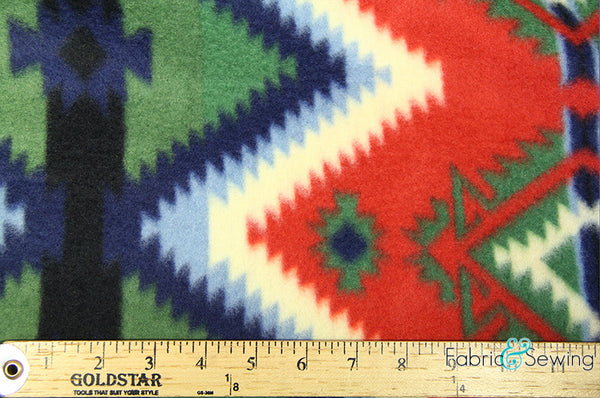 Indian Ikat Jumbo Anti-Pill Polar Fleece - Plush Fabric Polyester 13 Oz 58-60