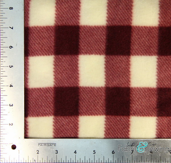 Checkered Classic Anti-Pill Polar Fleece Fabric Polyester 13 Oz 58-60