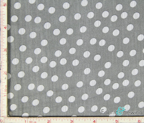 Medium Polka Dot Print Sheer Yoryu Chiffon Fabric Polyester 57-58