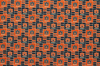 Buy auburn-tigers-football-checkered NCAA Football Cotton Broadcloth