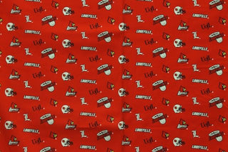Buy louisville-cardinals-basketball-red NCAA Football Cotton Broadcloth