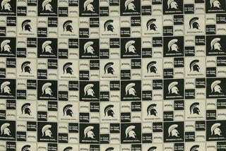 Buy michigan-state-spartans-football-checkered NCAA Football Cotton Broadcloth