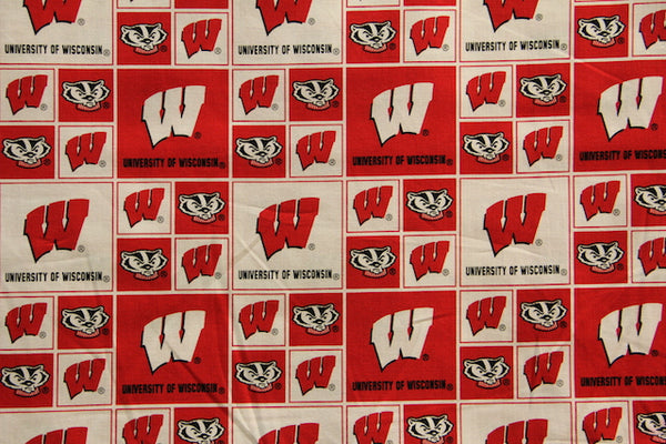 Wisconsin Badgers Football Checkered Fat Quarter