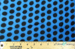Buy polka-dot-blue-and-black Jumbo Dot Design Anti-Pill Polar Fleece Fabric Polyester 13 Oz 58-60"