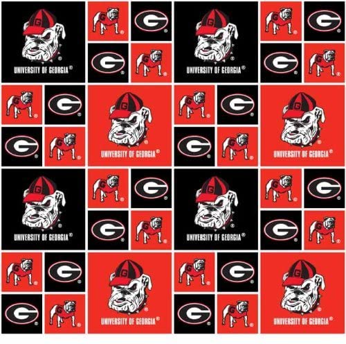 Georgia Bulldogs Checkered  Fat Quarter