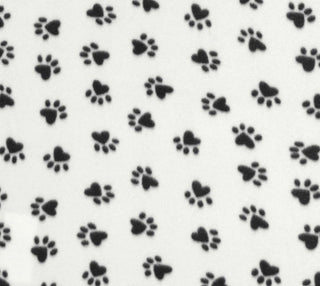 Buy plush-paws-white-black Plush Paws Anti-Pill Polar Fleece Fabric Polyester 13 Oz 58-60"