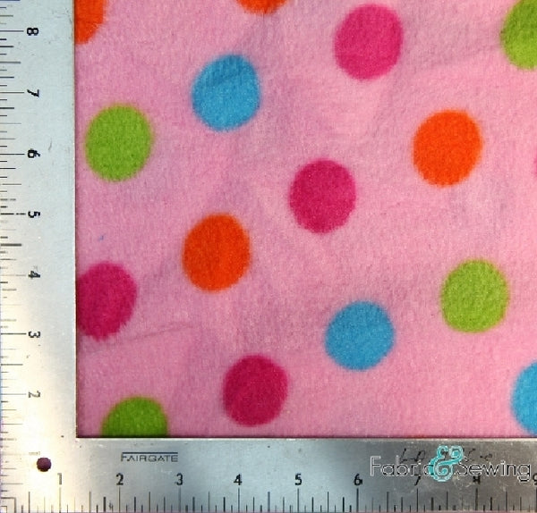 Polka Dot Party Rainbow Anti-Pill Polar Fleece - Plush Fabric Polyester 13 Oz 58-60
