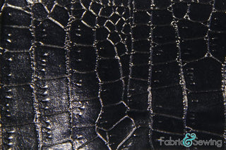 Buy black Shiny Vinyl Embossed Crocodile Skin Faux Fake Leather Vinyl HM1916