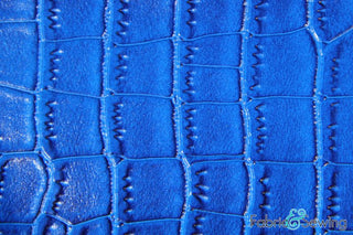 Buy blue Shiny Vinyl Embossed Crocodile Skin Faux Fake Leather Vinyl HM1916