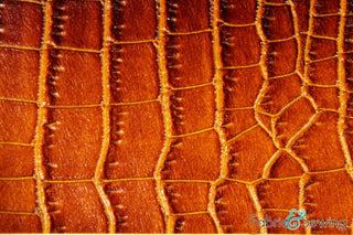Buy brown Shiny Vinyl Embossed Crocodile Skin Faux Fake Leather Vinyl HM1916