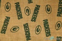Green Bay Packers NFL Printed Football Burlap Fabric Jute Fibers 50-52