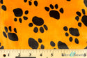 Orange and Black Puppy Dog Paw Print Velboa Plush Faux Fake Fur