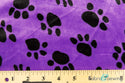 Purple and Black Puppy Dog Paw Print Velboa Plush Faux Fake Fur
