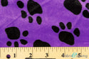 Purple and Black Puppy Dog Paw Print Velboa Plush Faux Fake Fur