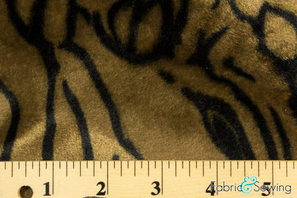 Brown Tiger Print Velboa Plush Faux Fake Fur