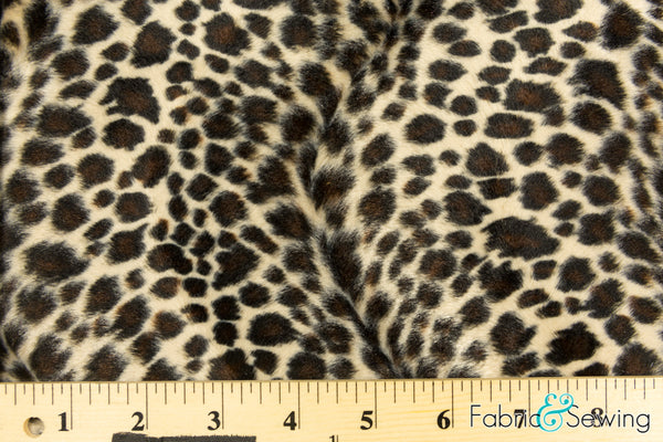 Brown Cheetah Print Velboa Plush Faux Fake Fur