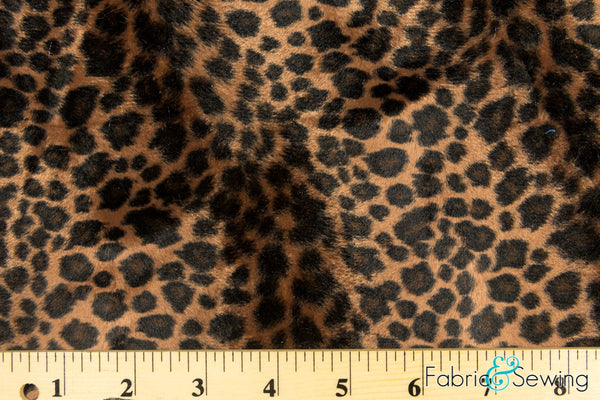 Dark Brown Cheetah Print Velboa Plush Faux Fake Fur