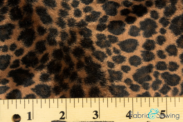 Dark Brown Cheetah Print Velboa Plush Faux Fake Fur