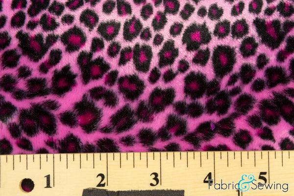 Fuschia Pink Cheetah Print Velboa Plush Faux Fake Fur