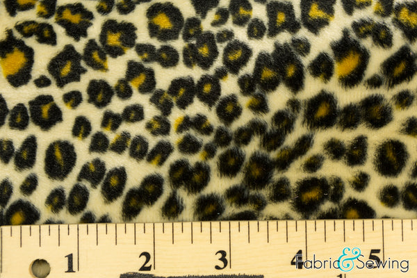 Yellow Cheetah Print Velboa Plush Faux Fake Fur