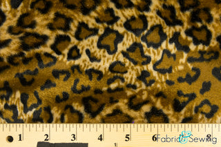 Brown Jaguar Print Velboa Plush Faux Fake Fur