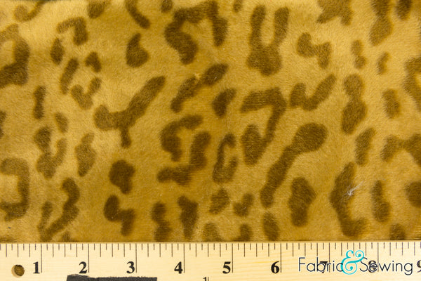 Light Taupe Leopard Animal Print Velboa Plush Faux Fake Fur