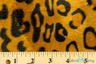 Dark Gold Leopard Animal Print Velboa Plush Faux Fake Fur
