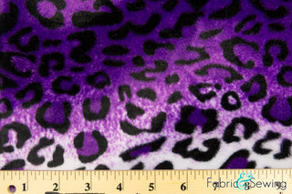 Purple Leopard Animal Print Velboa Plush Faux Fake Fur