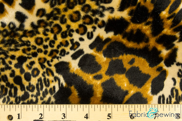 Taupe Cheetah and Leopard Print Velboa Plush Faux Fake Fur