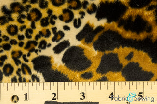 Taupe Cheetah and Leopard Print Velboa Plush Faux Fake Fur