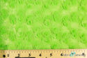 Lime Green Minky Swirl Rose Blossom Ball Rosebud Plush Fur Fabric Polyester 16 oz 58-60