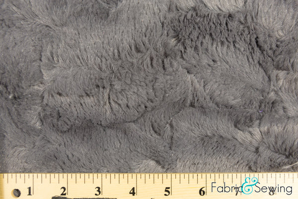 Charcoal Grey Shaggy Medium Pile Faux Fake Plush Fur