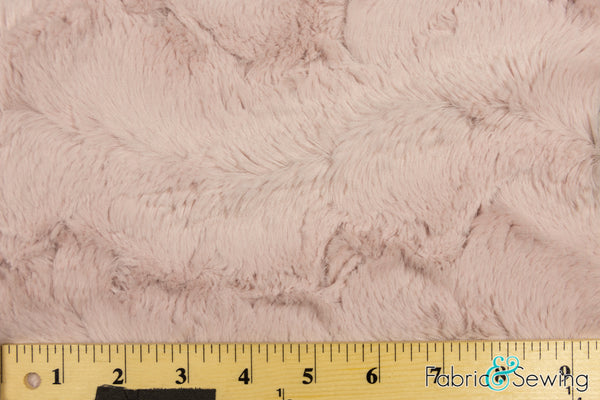 Blush Pink Shaggy Medium Pile Faux Fake Plush Fur