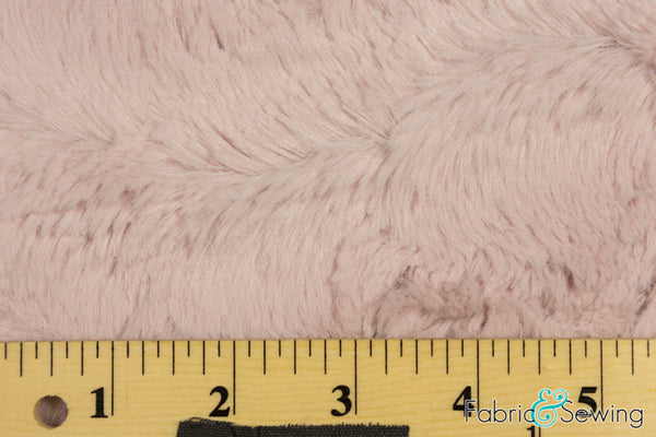 Blush Pink Shaggy Medium Pile Faux Fake Plush Fur