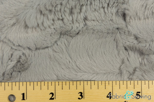 Grey Shaggy Medium Pile Faux Fake Plush Fur