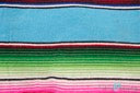 Red, Blue, and Green Multicolored Striped Serape Woven Fabric Cotton 60-65