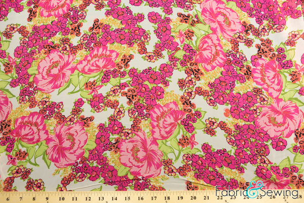 Wildflower Print Sheer High Multi Chiffon Fabric Polyester 2 Oz 58-60