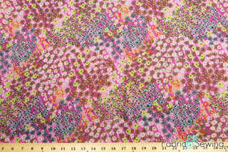 Pink Small Daisy Flower Print Sheer High Multi Chiffon Fabric Polyester 2 Oz 58-60