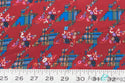 Red Geometric Plaid Small Flower Print Sheer High Multi Chiffon Fabric Polyester 2 Oz 58-60