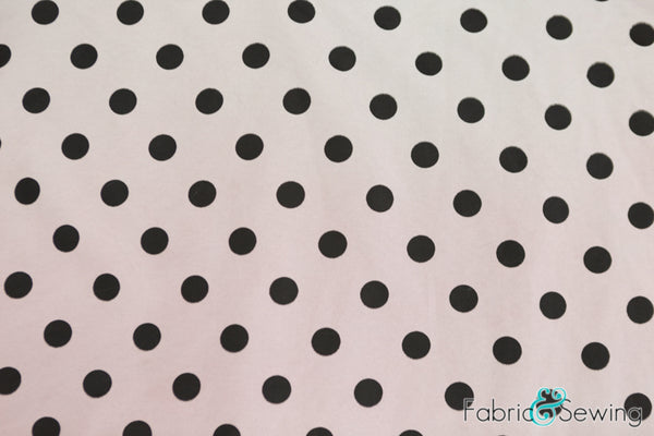 White and Black Polka Dot Sheeting Fabric Polyester Cotton 58-60