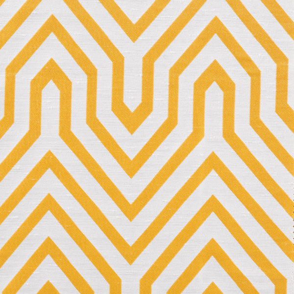 Yellow and White Modern Geometric Print Jacquard Weave Upholstery Fabric Polyester Medium Weight 54