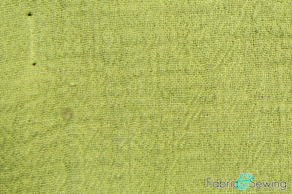 Light Green Wrinkled Crinkled Gauze Fabric Cotton 40-45