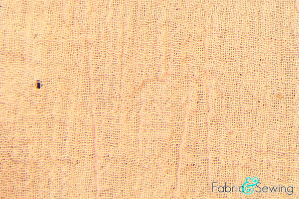 Peach Orange Wrinkled Crinkled Gauze Fabric Cotton 40-45