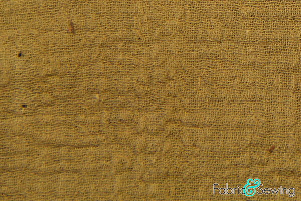 Taupe Wrinkled Crinkled Gauze Fabric Cotton 40-45